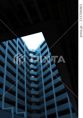 窓から見える高層マンション 窓から見える高層マンション 133706863