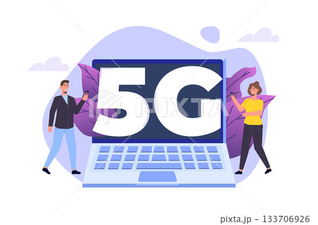 5G network wireless systems, High-speed mobile Internet concept. Vector illustration 5G network wireless systems, High-speed mobile Internet concept. Vector illustration 133706926