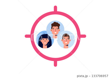 Audience target,  customer attraction concept. Vector illustration 133706957