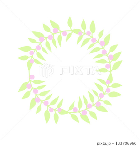 Easter circle frame, wreath with branches. Vector illustration. Easter circle frame, wreath with branches. Vector illustration. 133706960