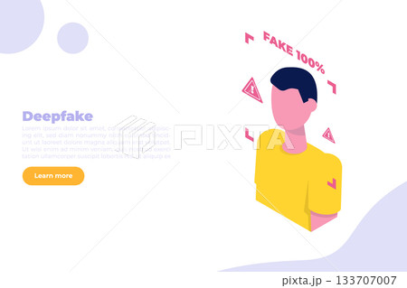 Deepfake, Deep face technology concept. Isometric Vector illustration. 133707007