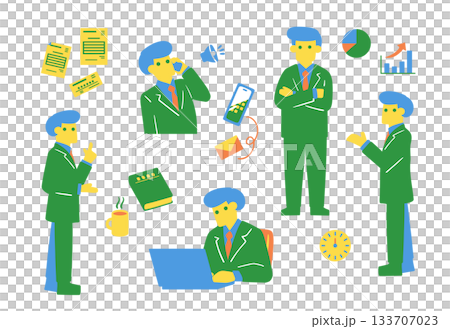 Pose set for men in working suits Pose set for men in working suits 133707023