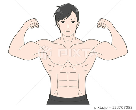 筋肉ムキムキの男性　イラスト 133707082