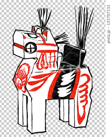 傳統美春 白色駒 印花風格 紅黑 傳統美春 白色駒 印花風格 紅黑 133707132