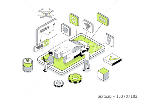 Smart Car Isometric Concept Smart Car Isometric Concept 133707182