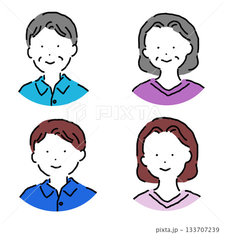 老若男女のシンプルイラストアイコン 老若男女のシンプルイラストアイコン 133707239