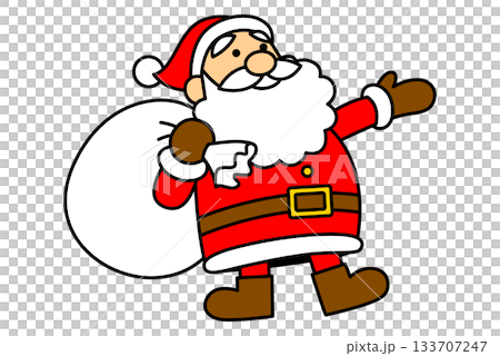Santa Claus carrying a bag of presents Santa Claus carrying a bag of presents 133707247