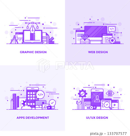 Flat line Purple Designed Concepts Flat line Purple Designed Concepts 133707577