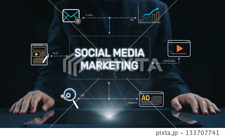 Social Media Marketing Strategy and Engagement Visualization Elide 133707741