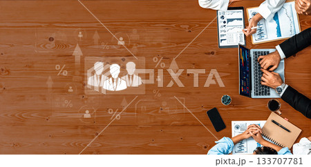 Human resources analytics showing team performance and business growth. Fermion 133707781