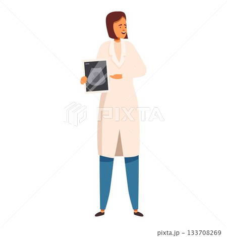 Smiling doctor showing ultrasound scan result on tablet Smiling doctor showing ultrasound scan result on tablet 133708269