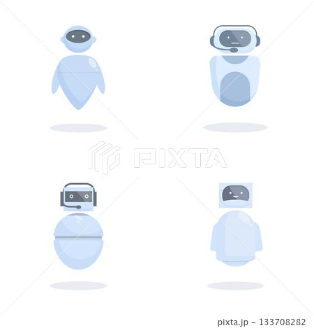 Set of modern robot icons 133708282