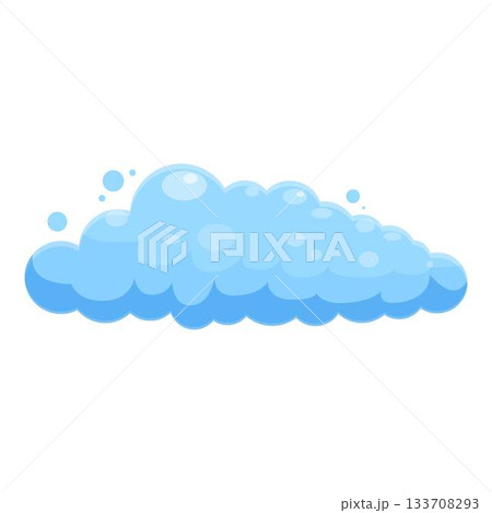 Cartoon soap suds creating a light blue cloud shape 133708293
