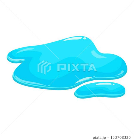 Blue liquid spilling and forming a puddle 133708320