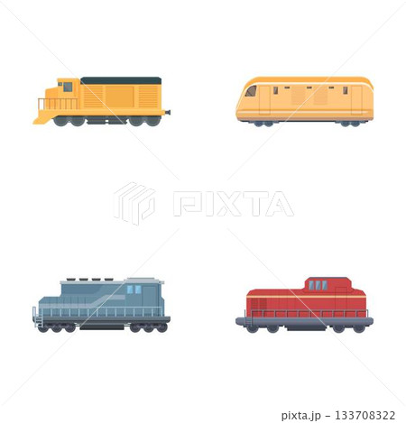 Vector set of cartoon train cars 133708322