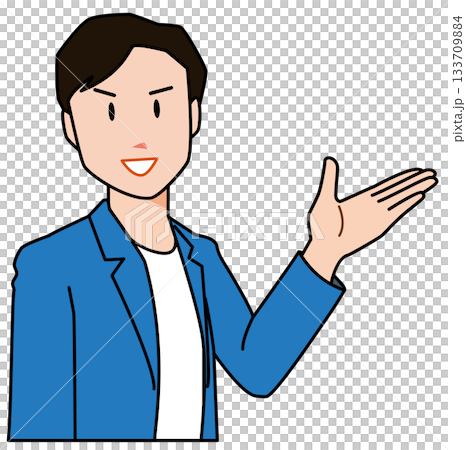 A man explaining with a smile 133709884