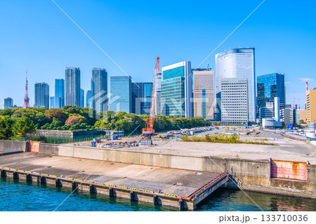 日本の東京都市景観 汐留のビル群や六本木、麻布台、東京タワー、旧築地市場…撤去工事などを望む 日本の東京都市景観 汐留のビル群や六本木、麻布台、東京タワー、旧築地市場…撤去工事などを望む 133710036
