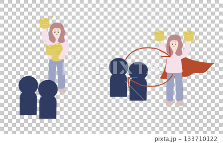 お金を独り占めする女性と経済を回して世界に貢献する女性 お金を独り占めする女性と経済を回して世界に貢献する女性 133710122