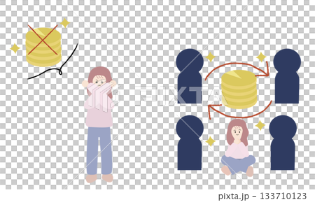 欲張りはよくないと思う女性と使うことでみんなで豊かになっていく女性 133710123