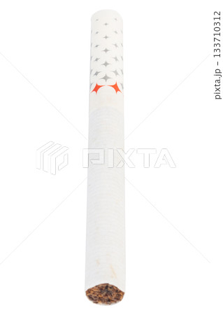 White star shaped filter cigarettes on white background White star shaped filter cigarettes on white background 133710312