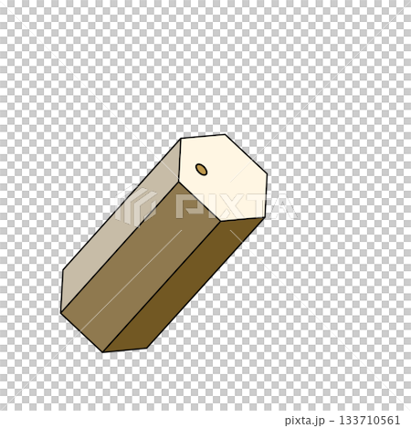 おみくじのイラスト　シンプル　茶色べージュ　背景白　ベクターpng 133710561