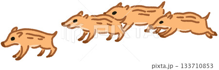 走るウリ坊のイラスト 走るウリ坊のイラスト 133710853