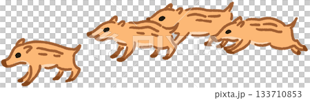 走るウリ坊のイラスト 走るウリ坊のイラスト 133710853