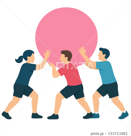 キンボールでボールを運ぶ人のイラスト 133711061