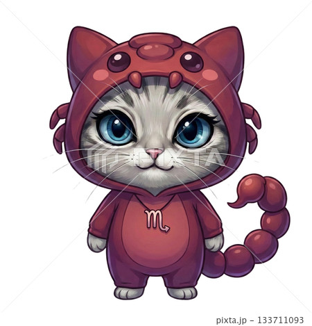 さそり座のねこ – 星座キャラクター素材（Scorpio Cat） 133711093