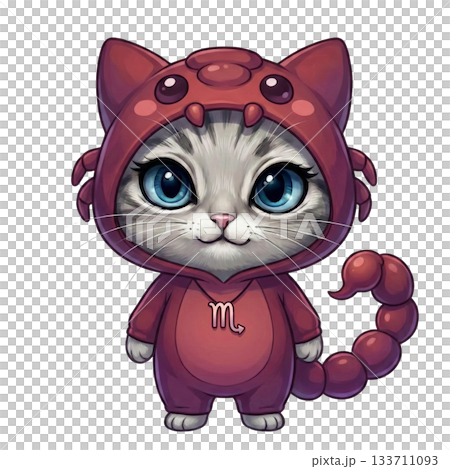 さそり座のねこ – 星座キャラクター素材（Scorpio Cat） 133711093
