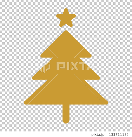 金色のモミの木アイコン クリスマス向けのシンプルでかわいいベクターイラスト おしゃれなシルエット 金色のモミの木アイコン クリスマス向けのシンプルでかわいいベクターイラスト おしゃれなシルエット 133711183