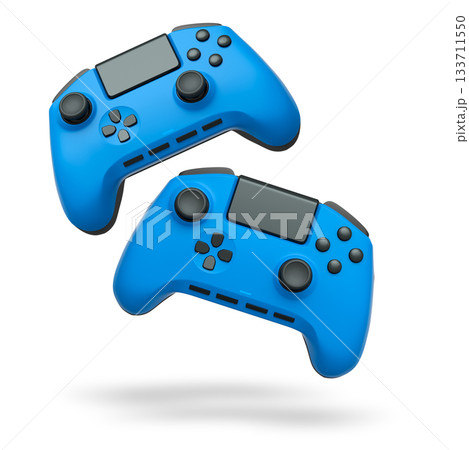 Wireless gaming controllers flying in air isolated on white background, symbolizing gaming technology concept Wireless gaming controllers flying in air isolated on white background, symbolizing gaming technology concept 133711550