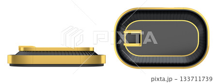 Set of Airport luggage conveyor belt from baggage claim area on white background. Set of Airport luggage conveyor belt from baggage claim area on white background. 133711739