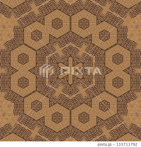 Rustic Jute Fabric Pattern with Woven Burlap Texture craft background. Natural Jute Sack. Organic Burlap Texture for any fashion Design Use 133711792