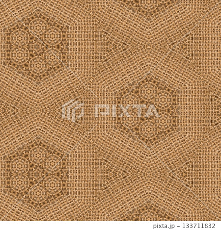 Rustic Jute Fabric Pattern with Woven Burlap Texture craft background. Natural Jute Sack. Organic Burlap Texture for any fashion Design Use 133711832