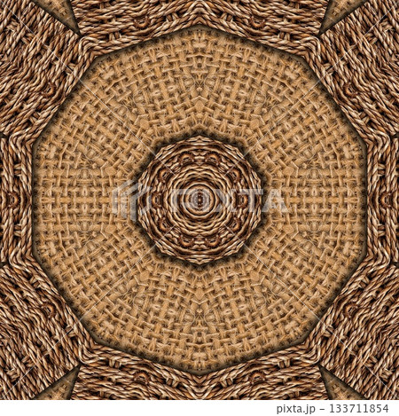 Rustic Jute Fabric Pattern with Woven Burlap Texture craft background. Natural Jute Sack. Organic Burlap Texture for any fashion Design Use 133711854