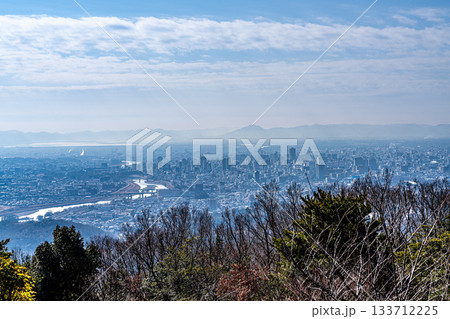 笠井山から見た冬の岡山市街1 岡山県岡山市北区 笠井山から見た冬の岡山市街1 岡山県岡山市北区 133712225