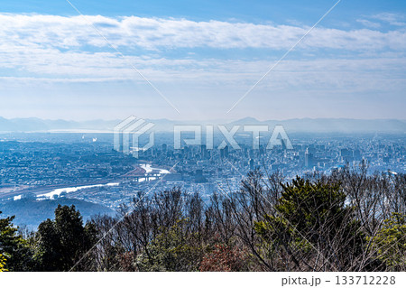 笠井山から見た冬の岡山市街3 岡山県岡山市北区 笠井山から見た冬の岡山市街3 岡山県岡山市北区 133712228