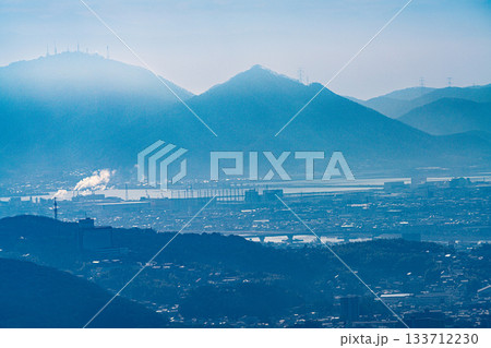 笠井山から見た冬の岡山市街6　岡山県岡山市北区 133712230
