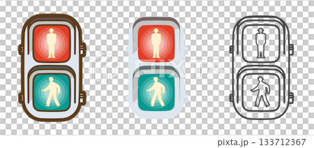 歩行者用信号機(全点灯) 歩行者用信号機(全点灯) 133712367