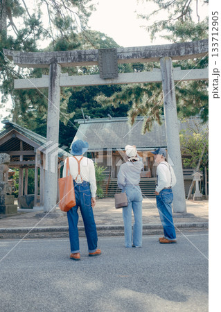 海辺で佇む60代シニア夫婦の旅シーン 133712905