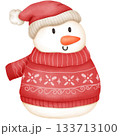 snowman with scarf isolated on white background 133713100