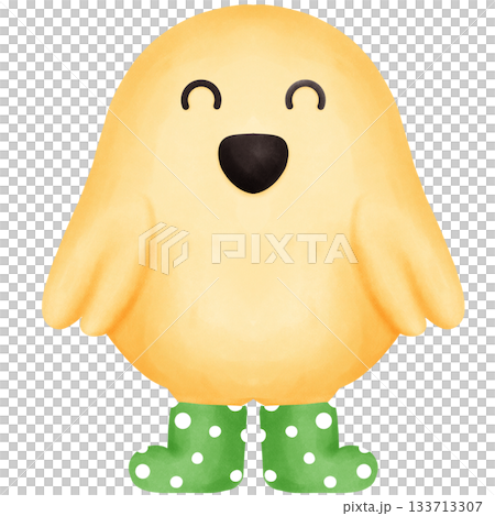 Baby bird wearing green boots 133713307
