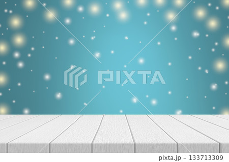 Abstract Blur Soft Focus Bokeh Bulbs Light In Blue Color Background With Star Glittering And White Wood Table Abstract Blur Soft Focus Bokeh Bulbs Light In Blue Color Background With Star Glittering And White Wood Table 133713309