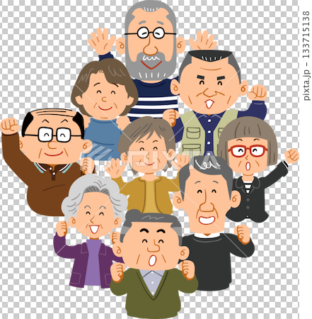 一群快樂的老年男女 133715138