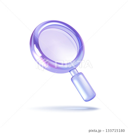 Magnifying Glass Illustration with Blue Tint 133715180