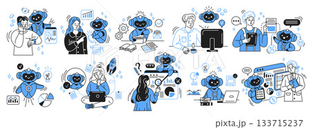 Robots and Professionals in Various Business Scenarios 133715237