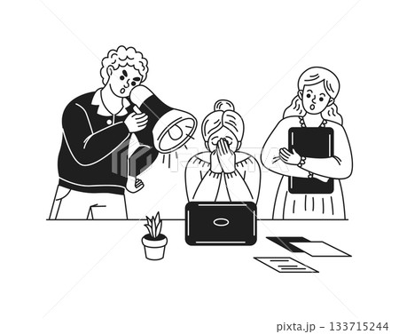 Workplace Stress and Bullying Illustration Workplace Stress and Bullying Illustration 133715244