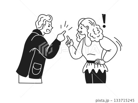 Illustration of a Heated Argument Between Two People Illustration of a Heated Argument Between Two People 133715245