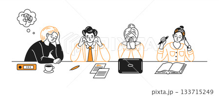 People Experiencing Stress and Fatigue at Work People Experiencing Stress and Fatigue at Work 133715249
